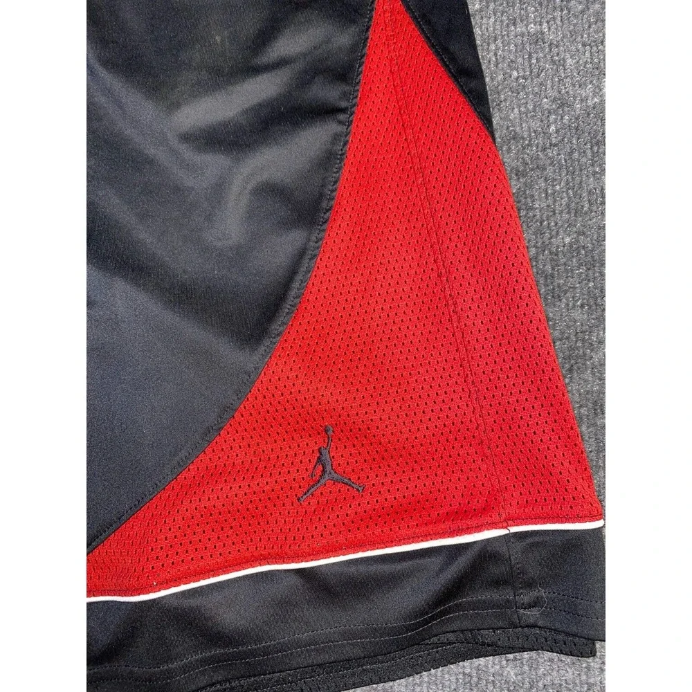 Jordan Athletic Shorts Mens Medium Black Mesh Reversible Elastic Waist Pony Logo